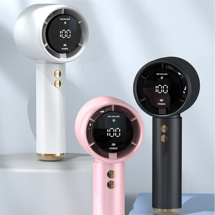 M2 5000mAh ventilador portátil mini de mão com display recarregável bateria forte vento 100 velocidade turbo jato