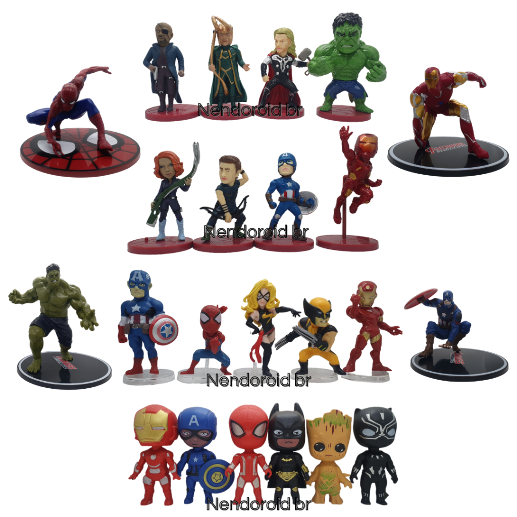 Marvel Miniaturas The Avengers Action Figure Hulk Decorativo Iron Man Boneco Thor Figure