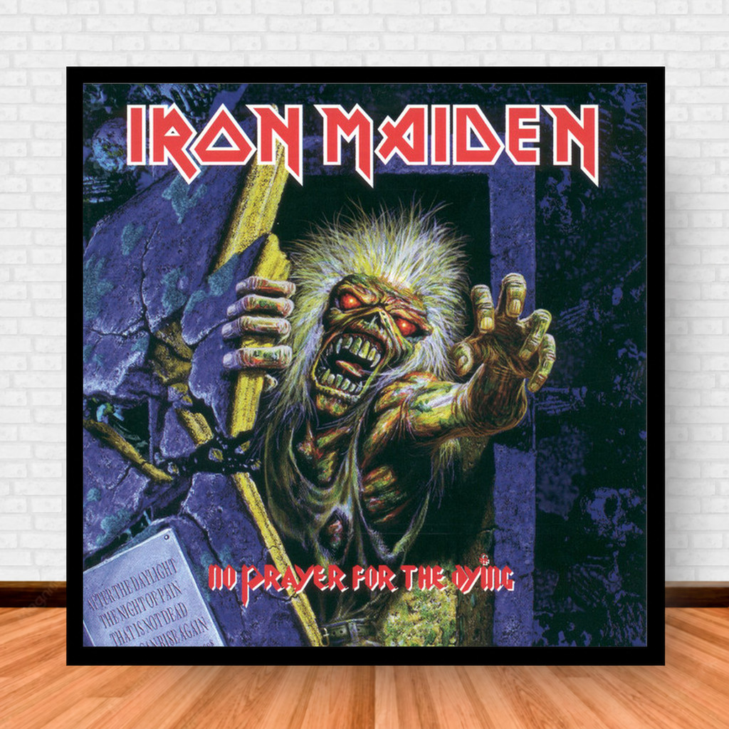 Quadro Decorativo Placa Música Álbuns Iron Maiden Rock com Moldura