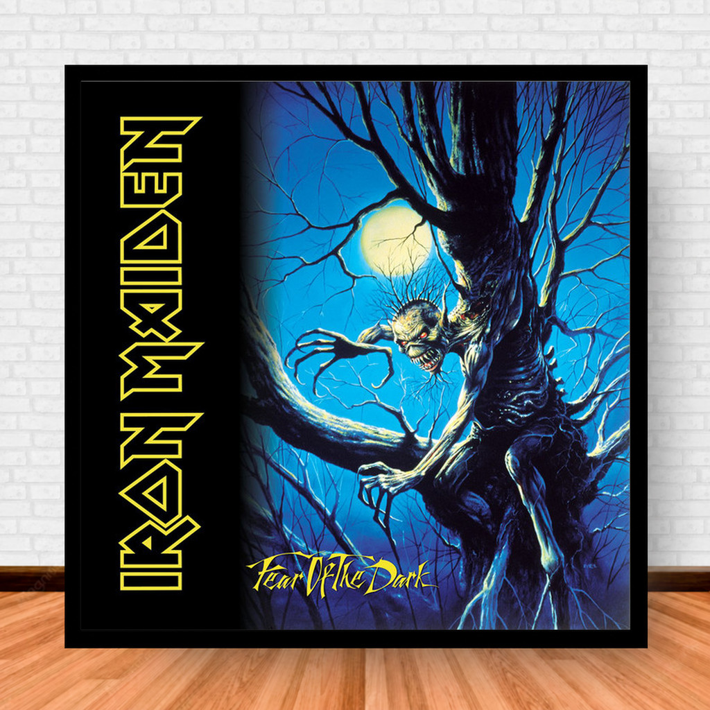 Quadro Decorativo Placa Música Álbuns Iron Maiden Rock com Moldura