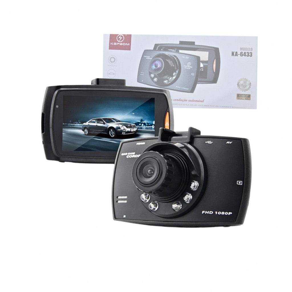 Câmera Veicular Full HD 1080P DVR Automotiva Dash Cam com G-Sensor Visão Noturna Gravação em Loop 5V