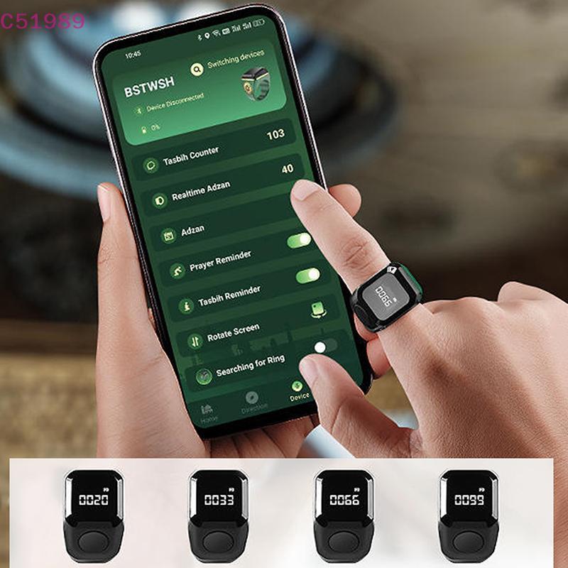 [kaan] Contador De Dedo De Anel Digital Com Display OLED Toque Silencioso Tipo C Mini Contagem Recarregável Para Fitness