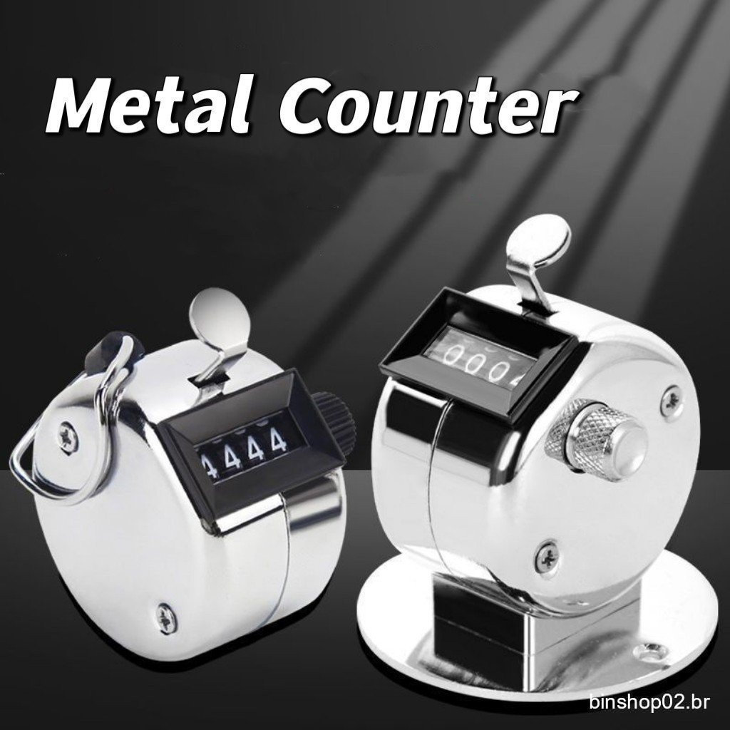 Contador Mini Portátil, 4 Dígitos, Temporizador Manual Mecânico, Clicker de Dedo, Golfe Digital