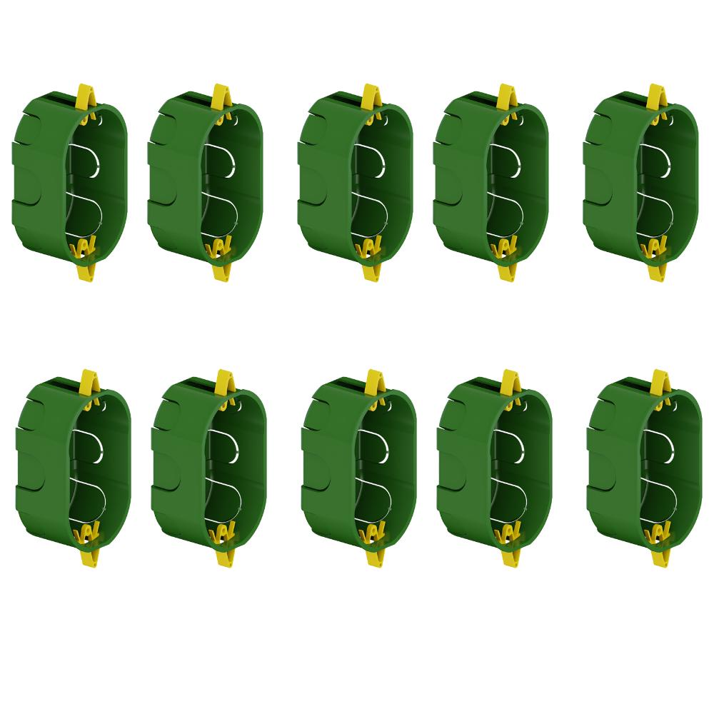 Kit 10 Caixinha De Luz Elétrica Dry Wall PVC Verde Para Instalações Elétricas Dryfix 2”x4” Tigre