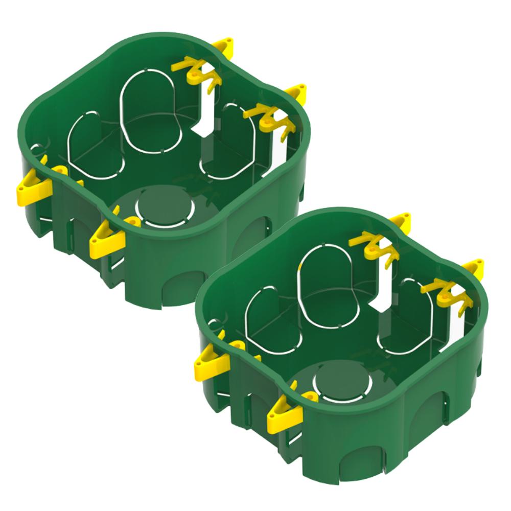 Kit 2 Caixinha De Luz Elétrica Dry Wall PVC Verde Para Instalações Elétricas Dryfix 4”x4“Tigre