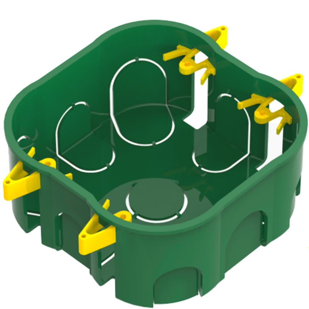 Caixinha De Luz Elétrica Dry Wall PVC Verde Para Instalações Elétricas Dryfix 4”x4“ Tigre