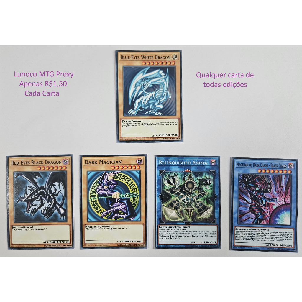 Proxy Yu-Gi-Oh! *THIN* - 40 Cartas A Sua Escolha + Tokens
