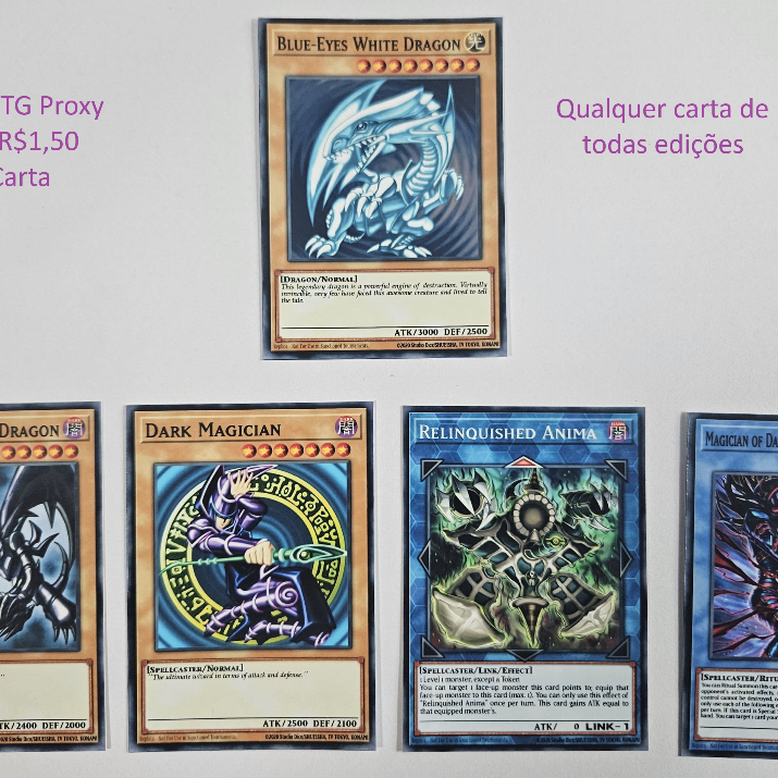 Proxy Yu-Gi-Oh! *THIN* - 55 Cartas A Sua Escolha + Tokens