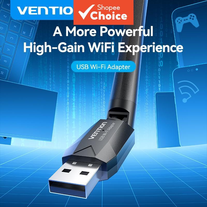 Adaptador USB WiFi Vention 650Mbps Cartão de Rede Sem Fio Receptor de Sinal de Alta Ganho para Computador Desktop PC