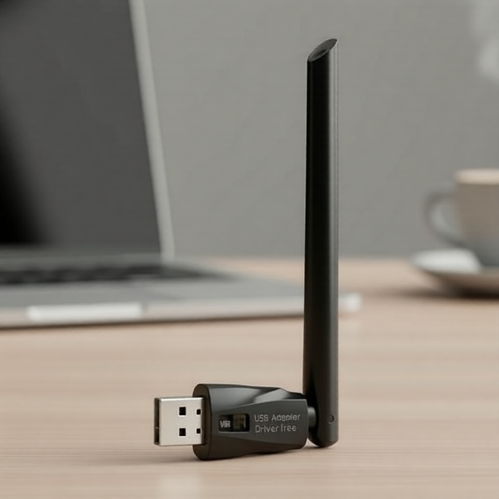 Placa de rede sem fio USB WiFi 6, 600Mbps, 2.4GHz, sem driver, compatível com desktops e laptops