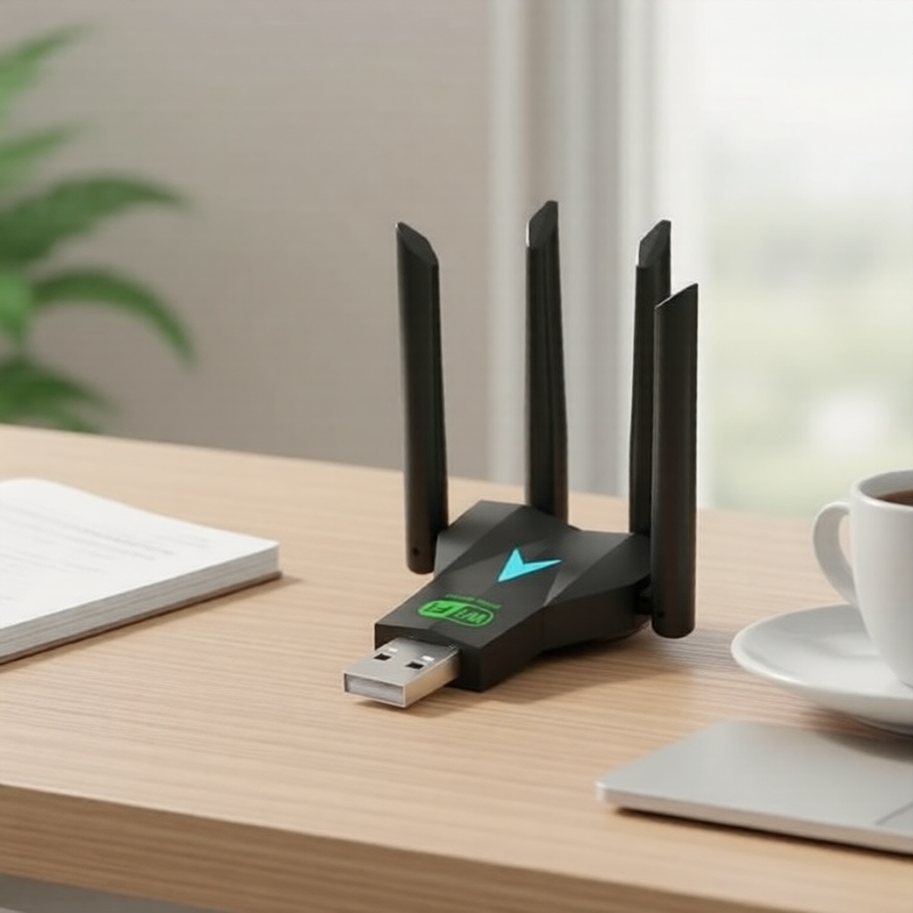 Adaptador WiFi USB de Banda Dupla 2.4G/5.8GHz 6500Mbps para PC Desktop