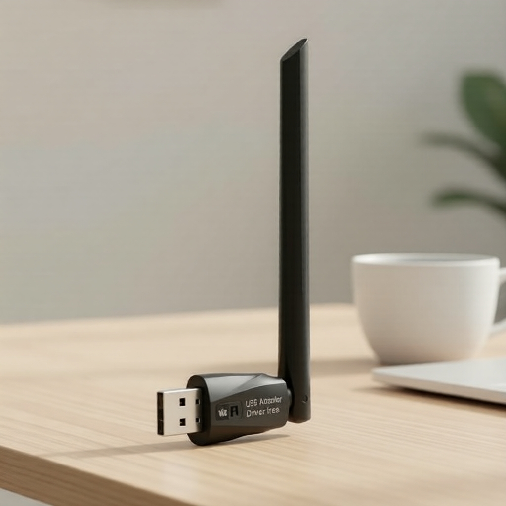 Adaptador USB WiFi 6 de alta velocidade 600Mbps 2,4 GHz, sem driver, para desktops e laptops