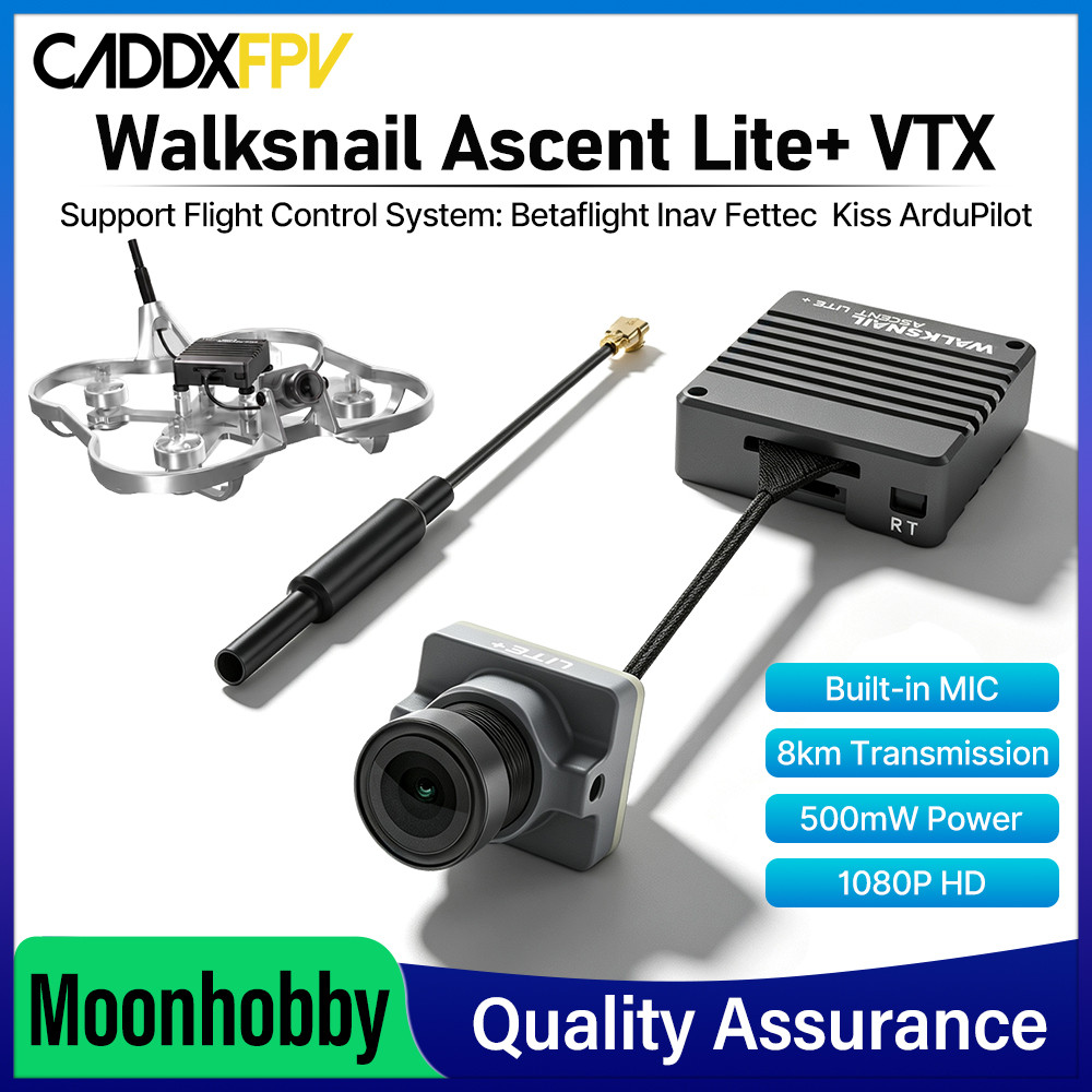 CADDXFPV Walksnail Ascent Lite + VTX 2.75g Ultraleve 500mW Transmissor Digital HD FPV Alcance De 8KM 35ms Áudio E Vídeo