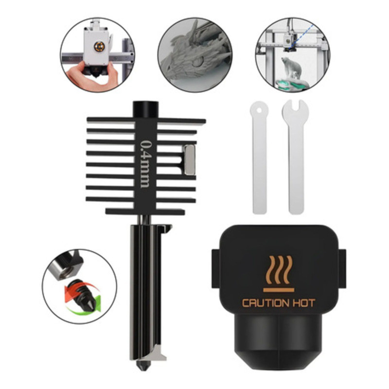 Hotend Com Bico Nozzle Aço Endurecido 0,4mm P/ / A1 Mini