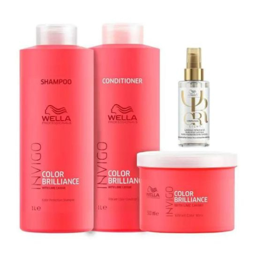 Kit Invigo Color Brilliance + Oil Reflections Light 4 Produtos - Wella