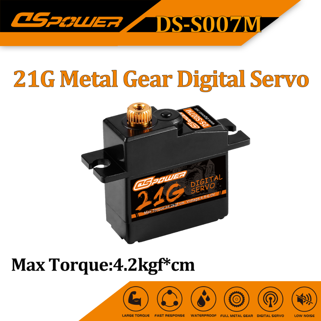DSpower 21g Metal Gear Mini Servo 4.2KG À Prova D'água Para 1 : 18 1 : 16 RC Car s = Slash E-Revo 144001 Robô Avião C24