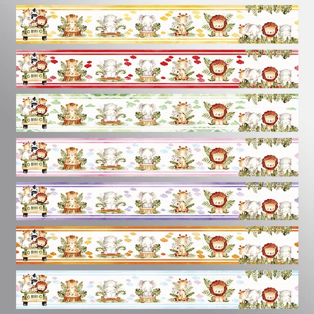 Papel de Parede Faixa Safari Para Quarto Infantil Rolo 1,10 Metros Lavável - Pro Decor