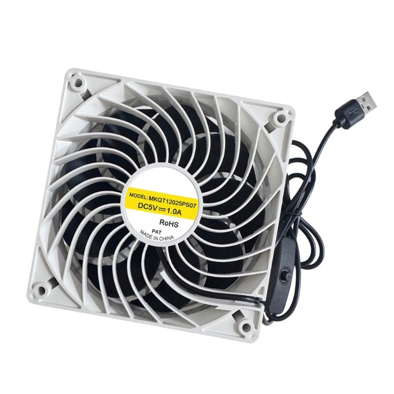 Estone 12cm 5V Ventilador Resfriamento Baixo Som Alimentado Por USB Para Roteador WiFi Jogos DVR E Equi