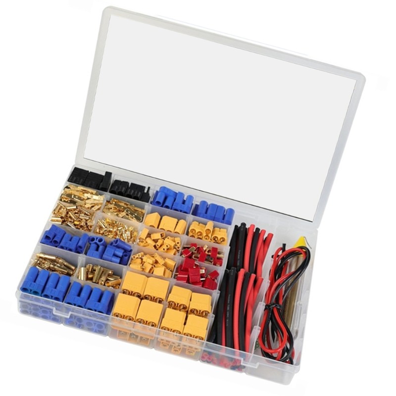 OMG * Kit Fiação Junção Conjunto Caixa XT30 XT90 EC3 EC5 T Fio Silicone E Contatos Metal Para