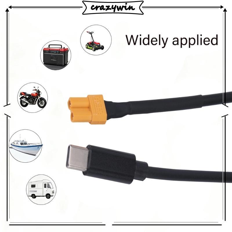 CAPA USB C Para XT30 Fêmea Fio Carregamento Pacotes Preto Uso Regular 50cm 1 5m