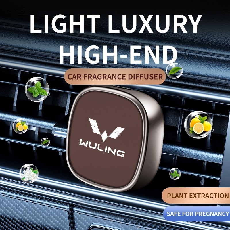 Liga De Couro Wuling Carro Ventilação Ar Aroma Ambientador Clipe Com Logotipo Do Caber Almaz Ev Cortez Bingo Veículo Dec