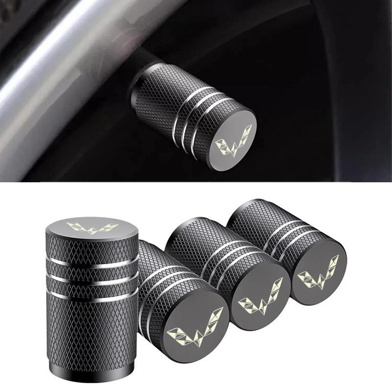 4 unidades de tampas de válvula de pneu de metal, capas de válvula para carros Wuling Air EV, Binguo EV, Cloud EV, Alvez