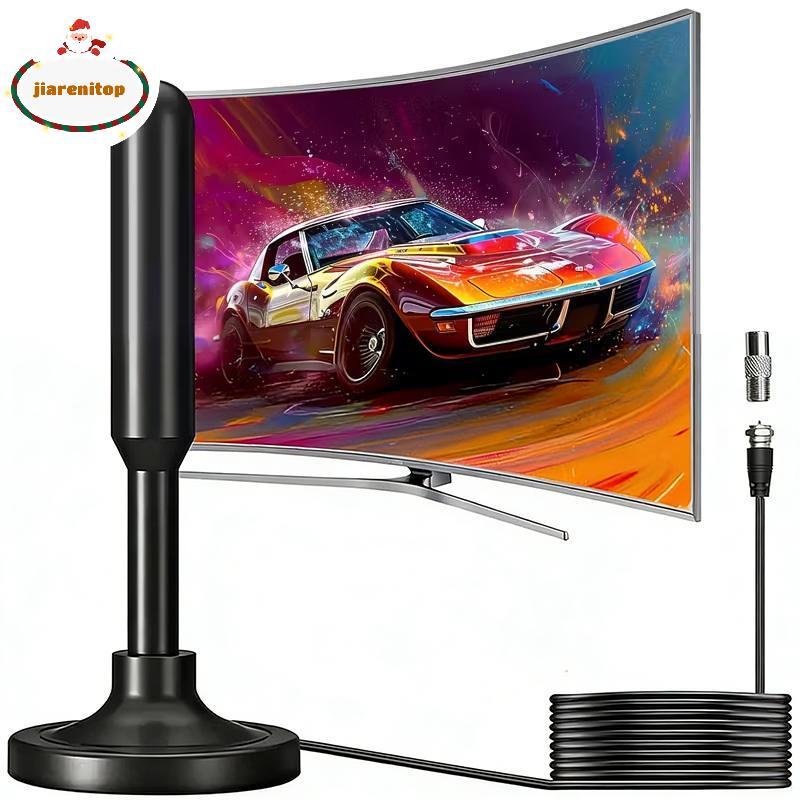 jiarenitop Antena De TV Digital Multicompatível , Impulsionador De Sinal Interno 720P 1080P Com Adaptador Para Canais Cl