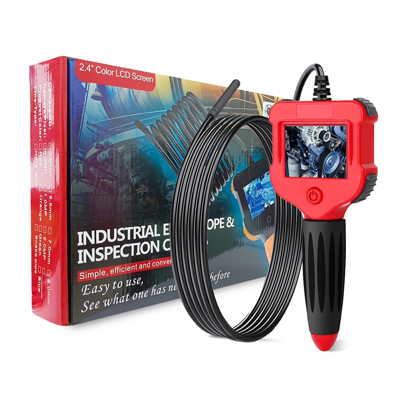 Câmera Endoscópica LCD Portátil , De Inspeção Digital , Boroscópio De Vídeo De 2.4 Polegadas , 720P HD Com 6 Leds , 5.5m