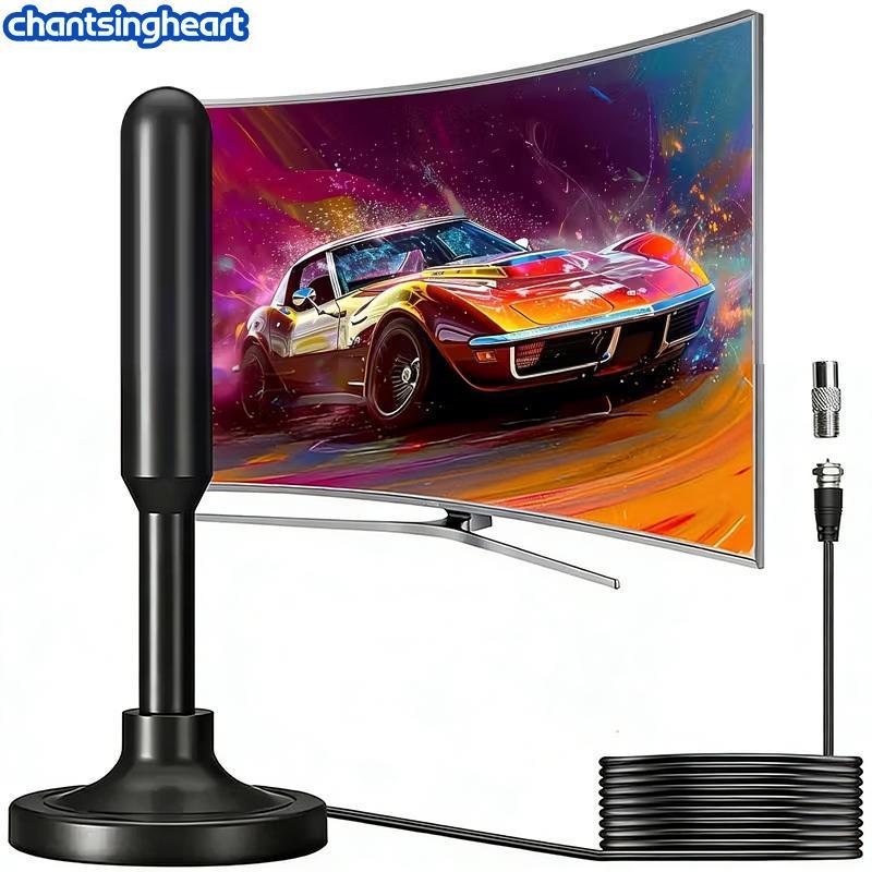 Antena De TV Digital De Alto Ganho CHANT Para Uso Interno Com Amplificador De Sinal 720P 1080P Adaptador Experiência De