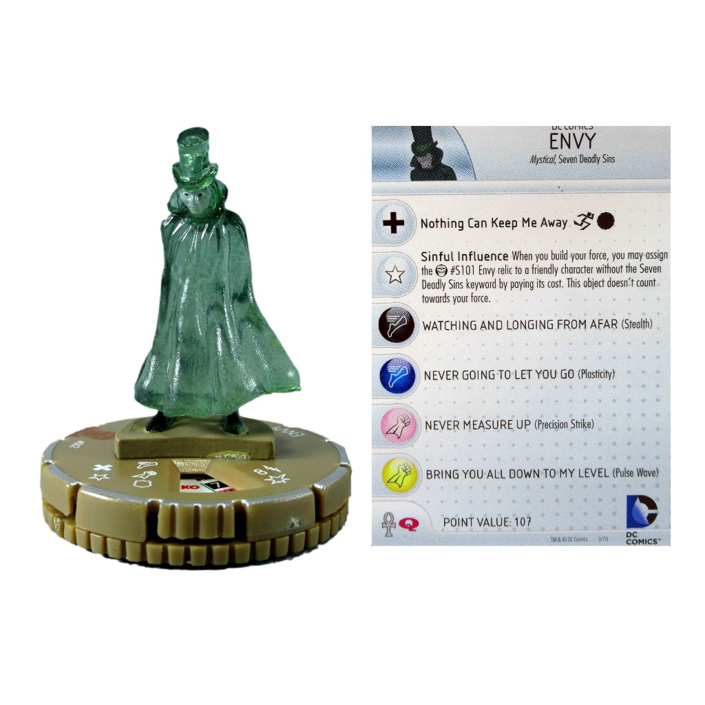 Miniatura Heroclix Envy 062 com card Seven Deadly Sins