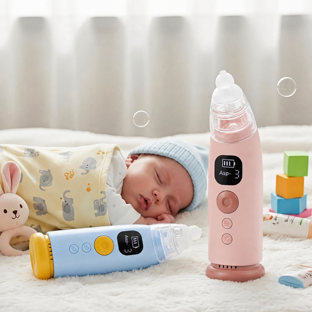 Kids Nasal Aspirator 9 Levels Adjustable Suction With Music Rechargeable Food Grade Silicone Safe Quiet 5V/1A Electric B