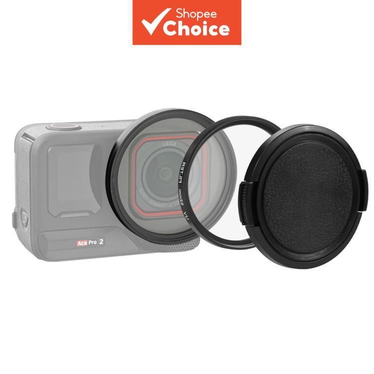 Anel adaptador de filtro de lente com tampa para Insta360 Ace Pro 2 PULUZ 52mm UV (preto)