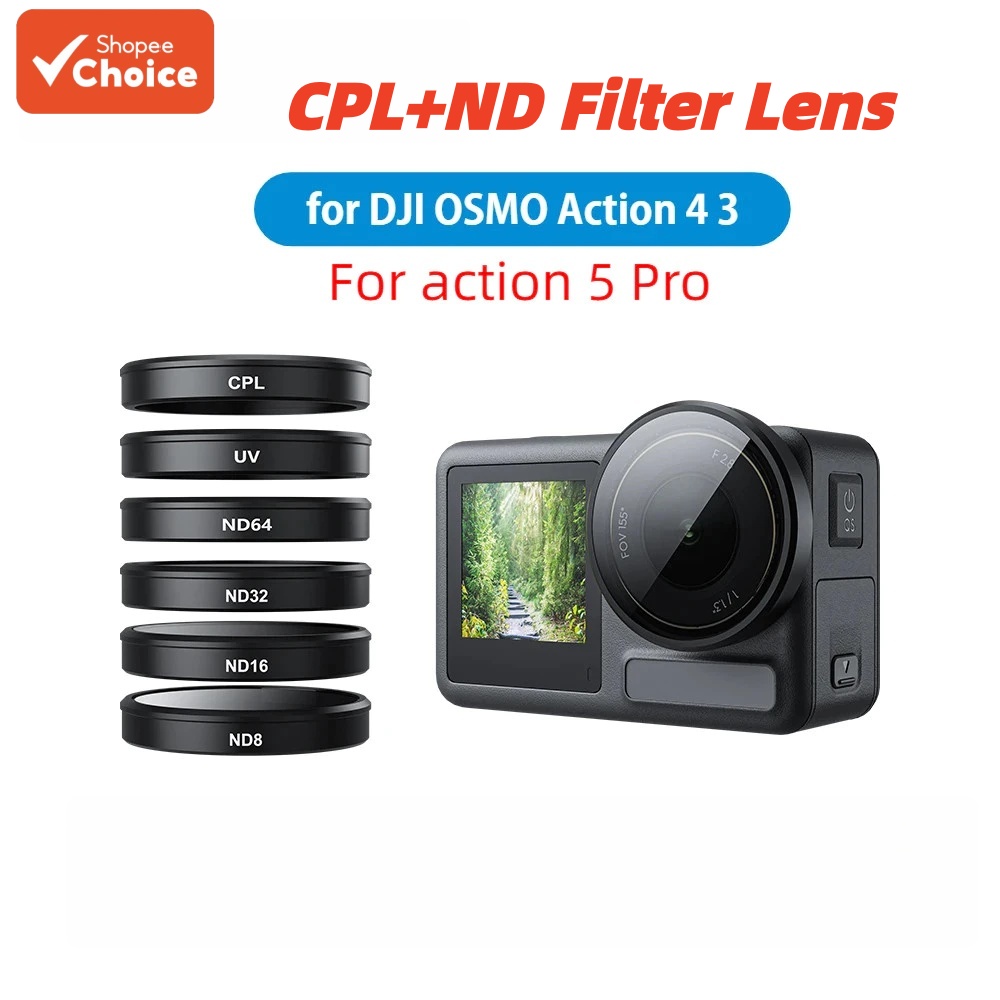 Conjunto de filtros CPL ND 8 16 32 64 para DJI OSMO Action 5 Pro/4/3