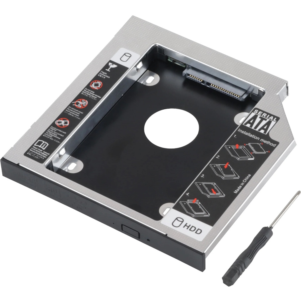 Caddy Conversor Adaptador Para Segundo Hd Ou Ssd 9.5mm ou 12,7mm - Upgrade Computador Mais Rápido Notebook