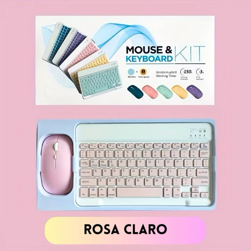 KIT Teclado + Mouse Via Bluetooth Compacto e Design Moderno - Compatível Com Smartphones/Notebook/Tablet SHUSHU SHOP