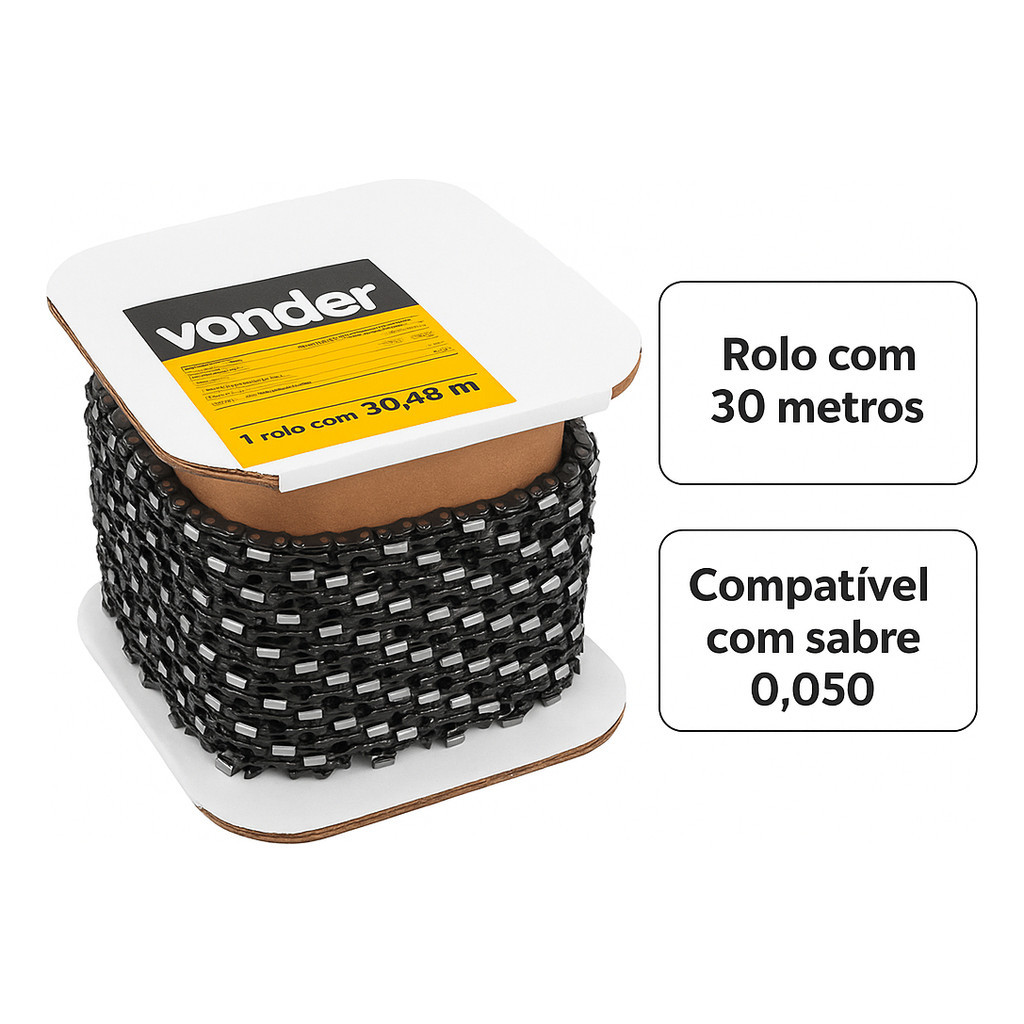 Corrente Motosserra 30m 0.325 Perfil Baixo 0.050 Semiquadrad