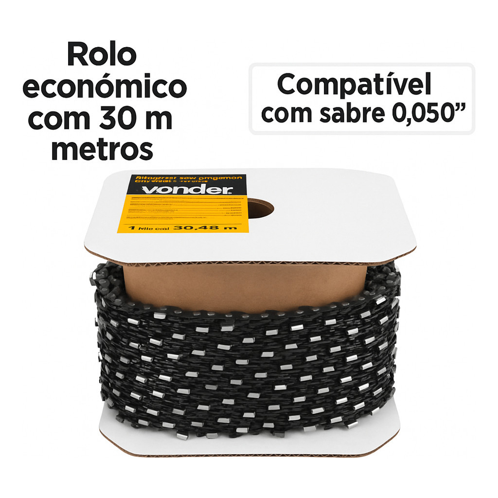 Rolo Corrente Motosserra 30m 3/8 0.050 Perfil Baixo