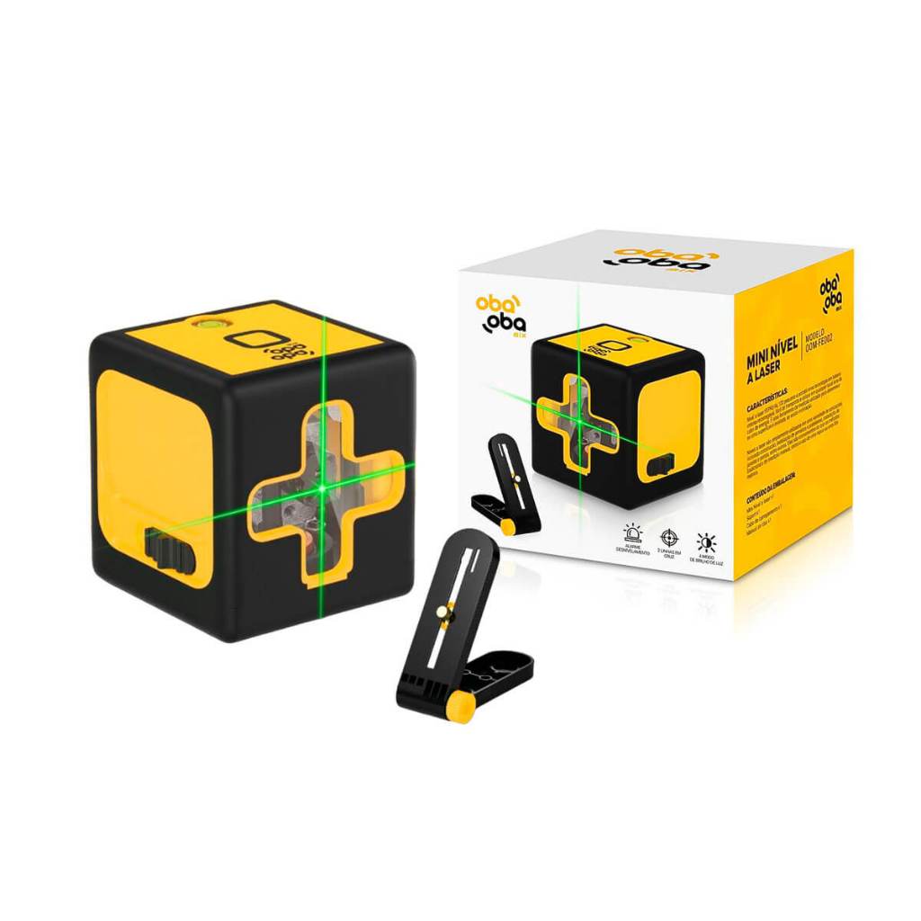 Mini Nível a Laser Verde 2 Linhas Autonivelante Profissional 20m com Bip Sonoro