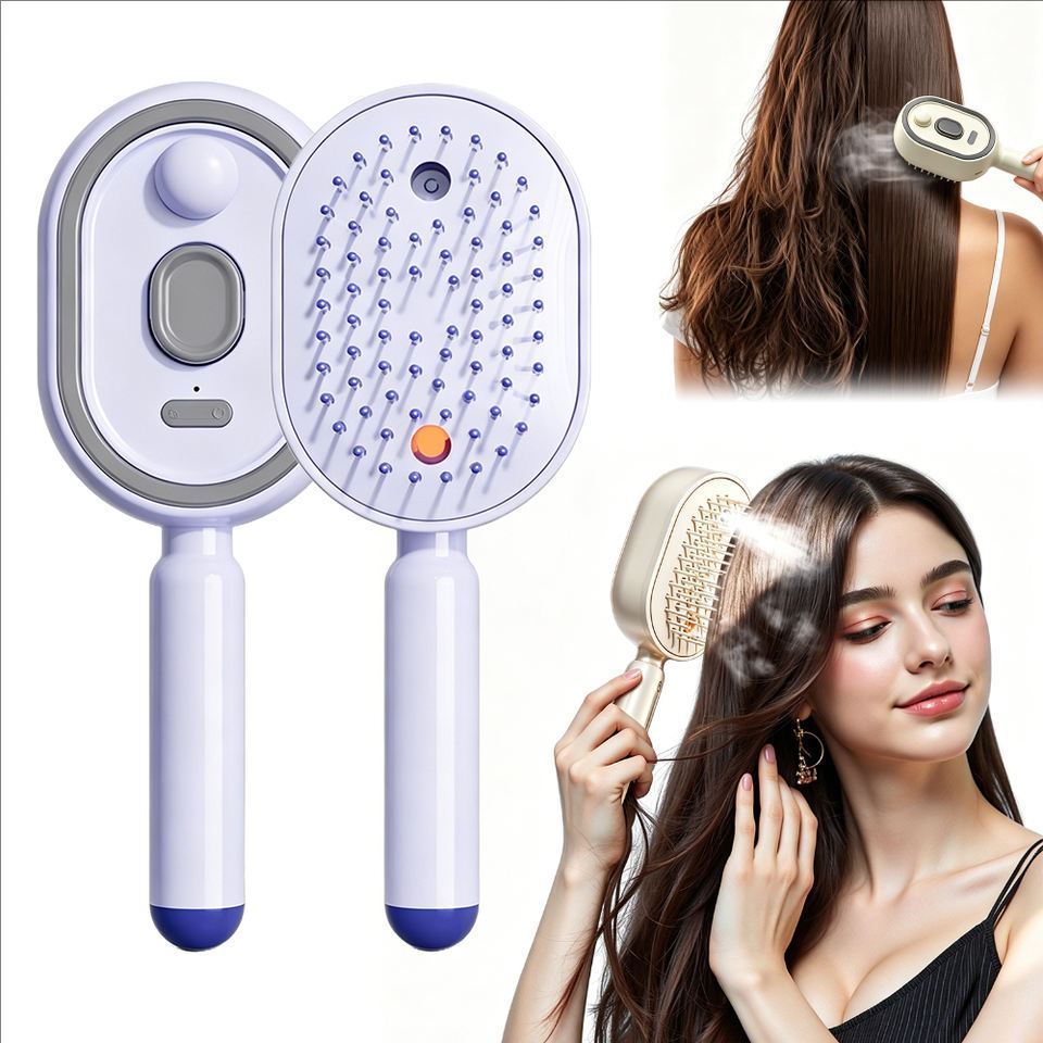 Electric spray and massage hair brush, 3 in 1 electric spray air cushion massage comb.