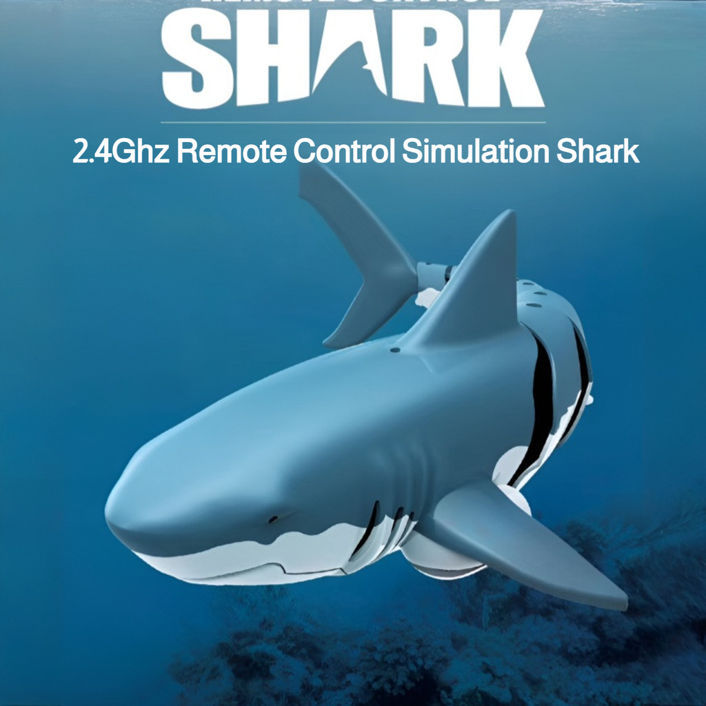 [Realista] [Remote Control] Shark Toy Light-Up Submarine Water Spray Electric Fish Outdoor Kids Toy Brinquedo de Tubarão