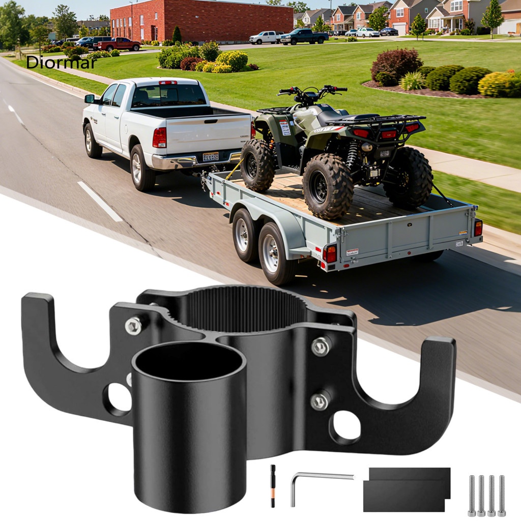 Weather Resistant Chain Hanger Heavy-duty Aluminum Trailer Safety Holder with 7-way Plug Bracket Universal Rv Hitch Orga