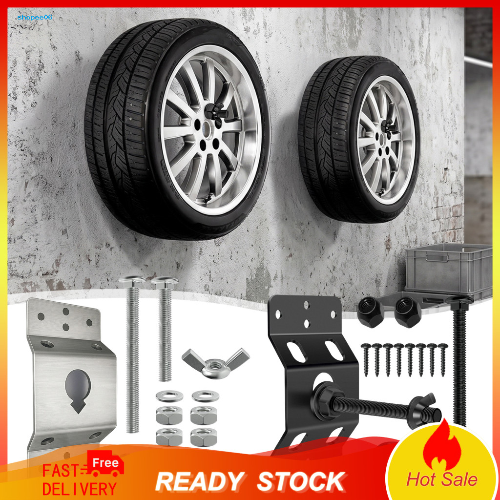 Spare Tire Carrier Matte Black Bracket Heavy Duty Wall-mounted for Enclosed Trailers – Secure Trailer Wheel Storage Ra
