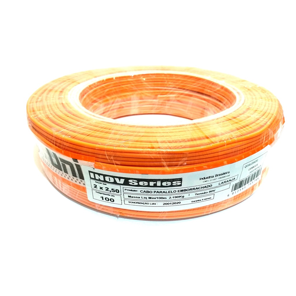 Rolo Fio Alto Falante Emborachado 2X2,50 mm 2X12 100 Metros