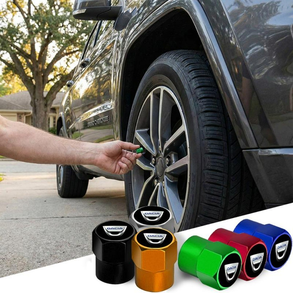 Kit com 4 À Prova de Poeira Bico de Pneu Tampinha de Pneu Acessórios para Rodas For Dacia Duster Sandero Stepway Logan
