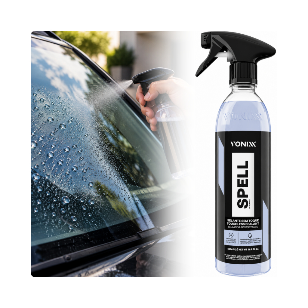 Vonixx Spell Selante Sem Toque Hidrorrepelência Vidro Pintura Carro Moto 500ml