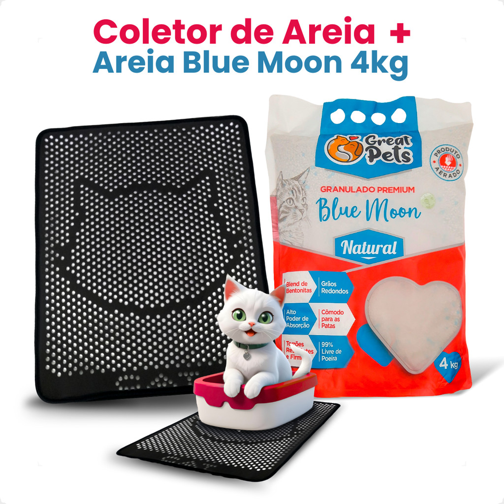 Areia Blue Moon Great Pets 4kg E Tapete Coletor Mypetone