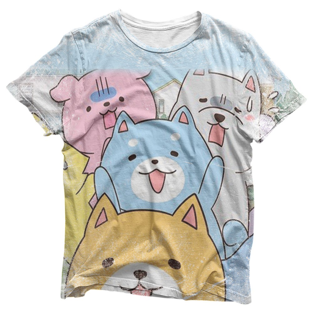Camisa Micchiru Wanko Animation Personagens - Camisas Micchiru Wanko Animation Estampa Total
