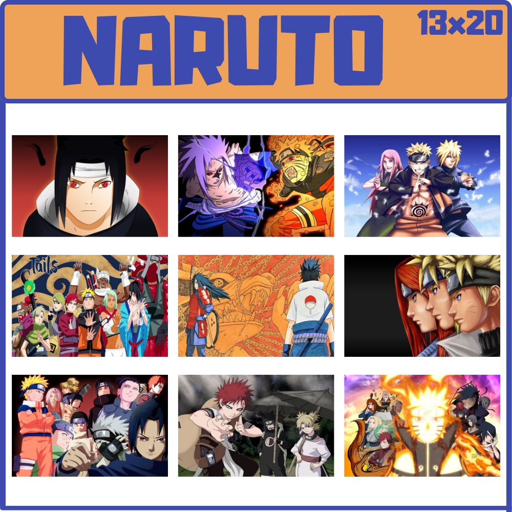 Placas Decorativas MDF - quadros decorativos quarto sala presente -estilo Naruto - Animation - tamanho 13x20cm