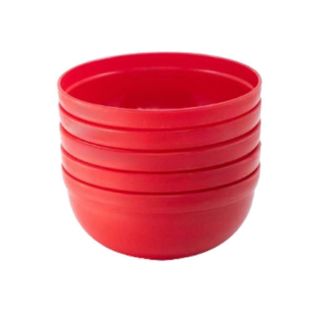 Kit 5 Mini Bowl Tigela Pote 340ml Vermelho Cozinha Servir