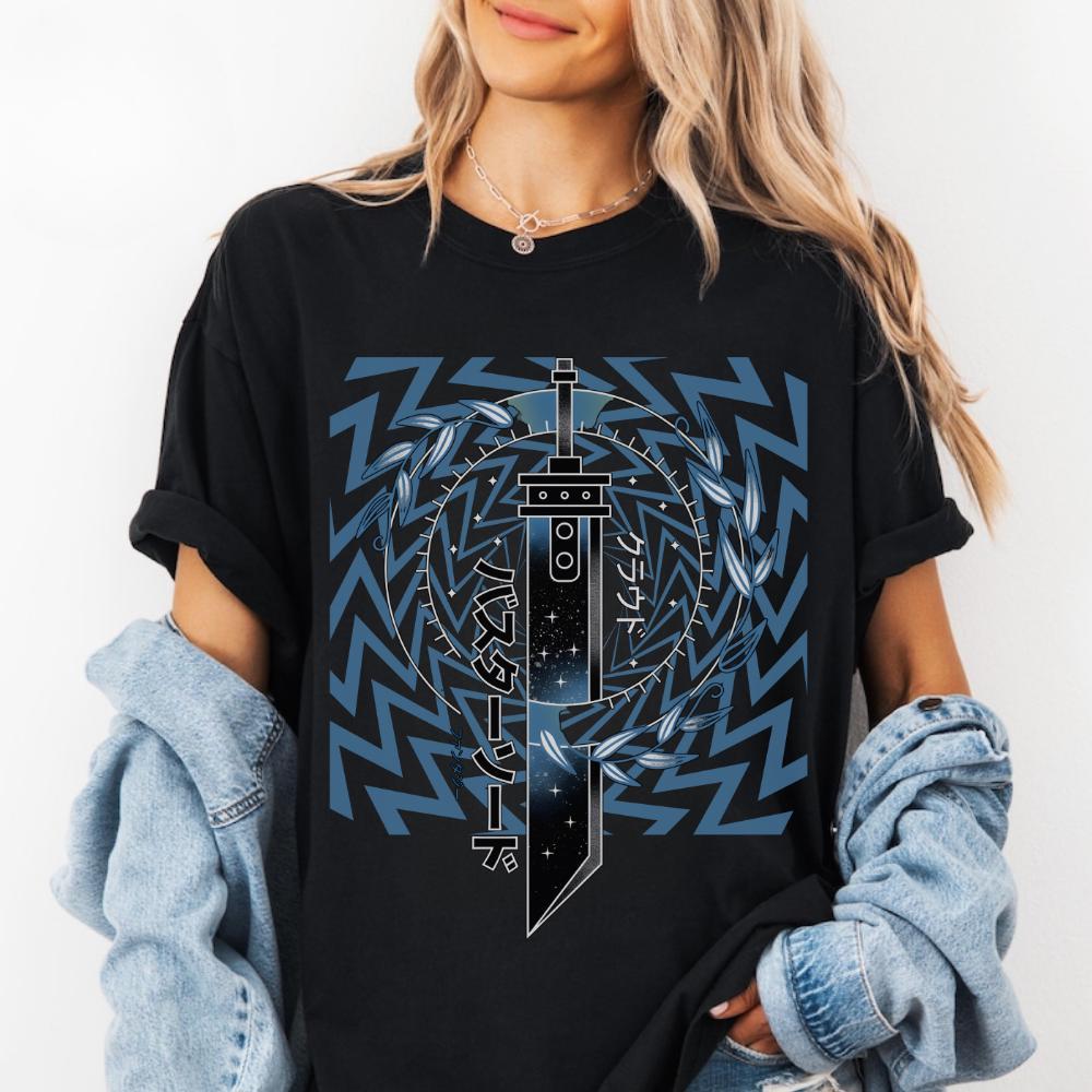 Camiseta Masculina Feminina Estampa Black Butler Espada Claude Círculo Estrelas Minimalista T-shirt Unissex Premium Algo
